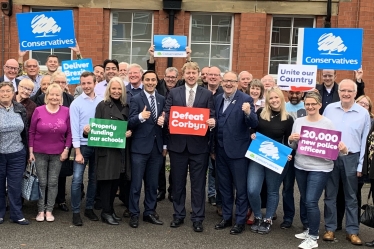 Mark Logan with supporters