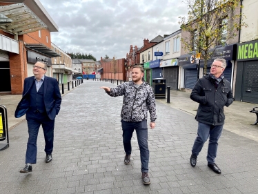 Leader Cllr David Greenhalgh, Cllr Paul Sanders (Farnworth & Kearsley First) and Deputy Leader Cllr Martyn Cox